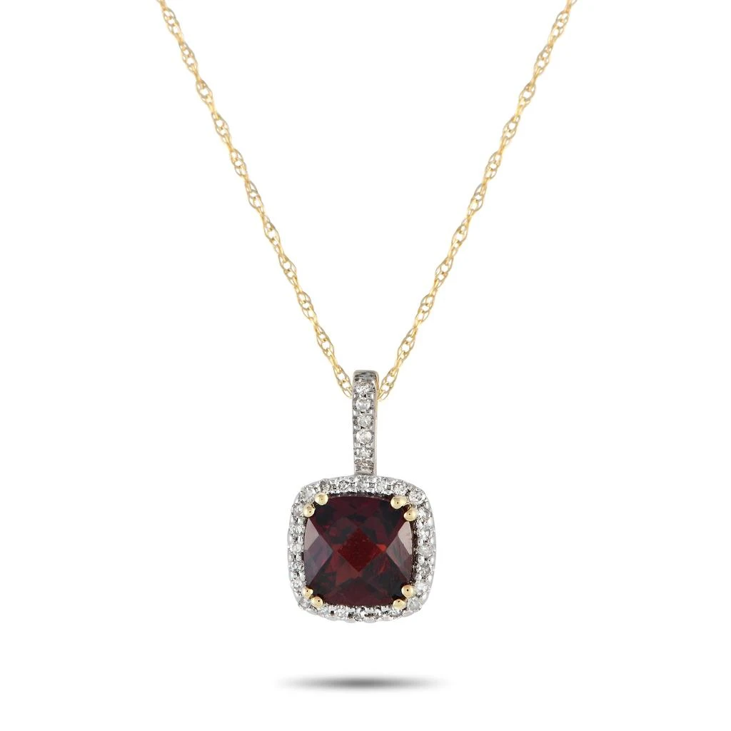 商品LB Exclusive|14K Yellow Gold 0.09ct Diamond and Garnet Pendant Necklace PD4-16269WGA,价格¥1946,第1张图片