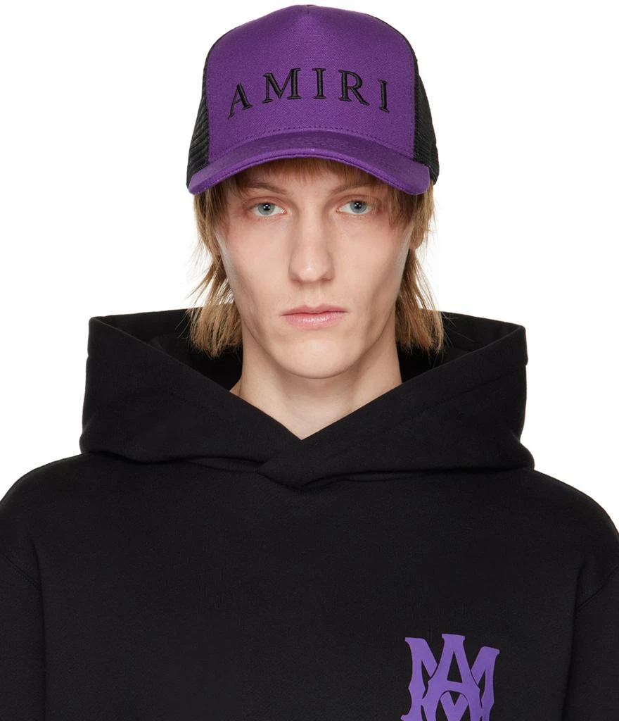 商品AMIRI|Purple & Black Emrboidered Trucker Cap,价格¥1274,第1张图片