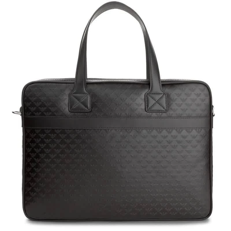 商品Emporio Armani|Emporio Armani Black Logo-embossed Laptop Bag,价格¥2069,第1张图片