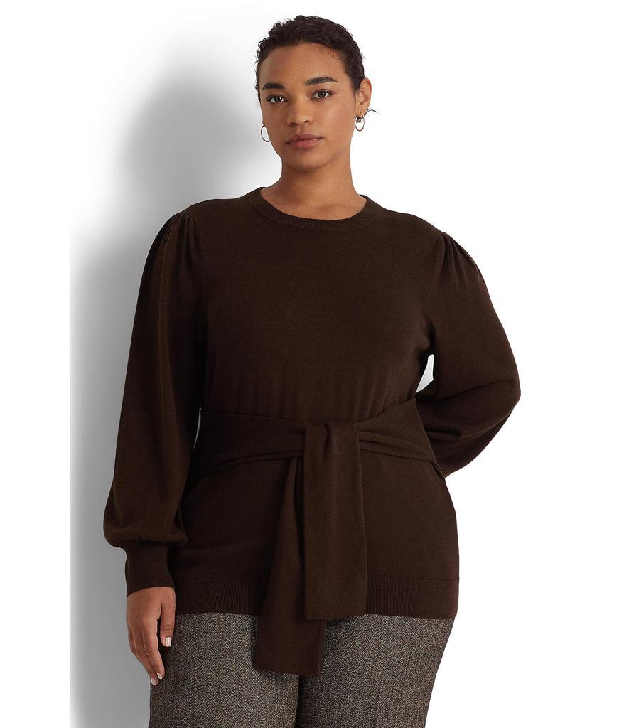 商品Ralph Lauren|Plus Size Belted Cotton-Blend Sweater,价格¥920,第1张图片