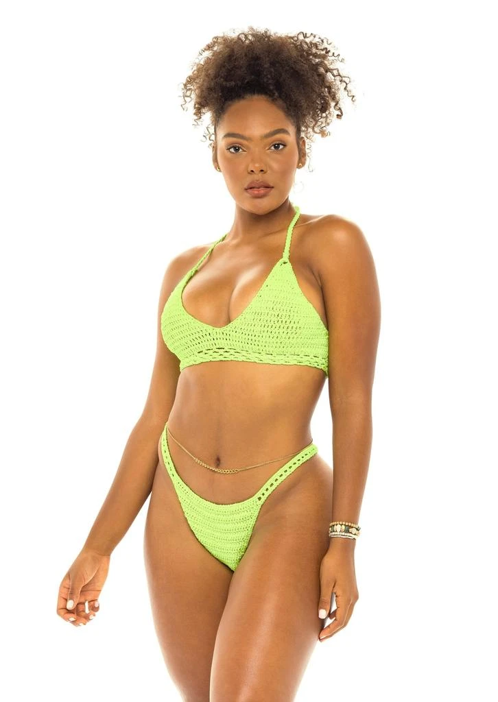 商品JMP The Label|Cabo Crochet Cheeky Bikini Bottom - Highlight Neon Green,价格¥398,第2张图片详细描述