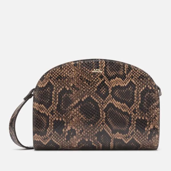 商品A.P.C.|A.P.C. Women's Demi-Lune Python Cross Body Bag - Brown,价格¥1980,第1张图片