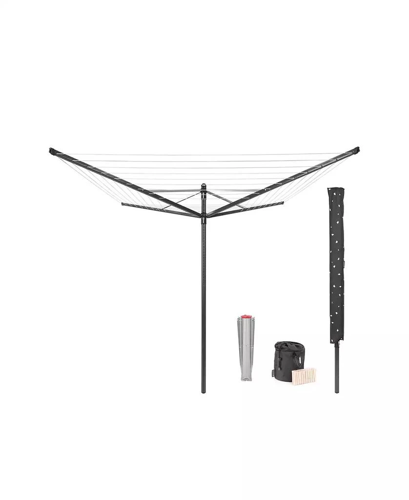 商品Brabantia|Rotary Lift-O-Matic Clothesline - 164', 50 Meter with Metal Ground Spike, Protective Cover, Peg Bag and Wooden Clothespins Set,价格¥1406,第1张图片