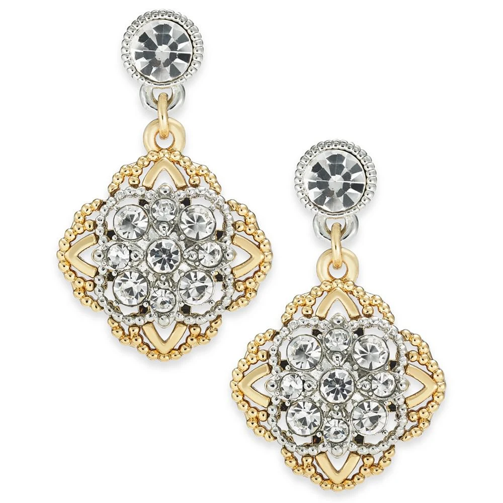商品Charter Club|Two-Tone Crystal Palazzo Drop Earrings, Created for Macy's,价格¥55,第1张图片