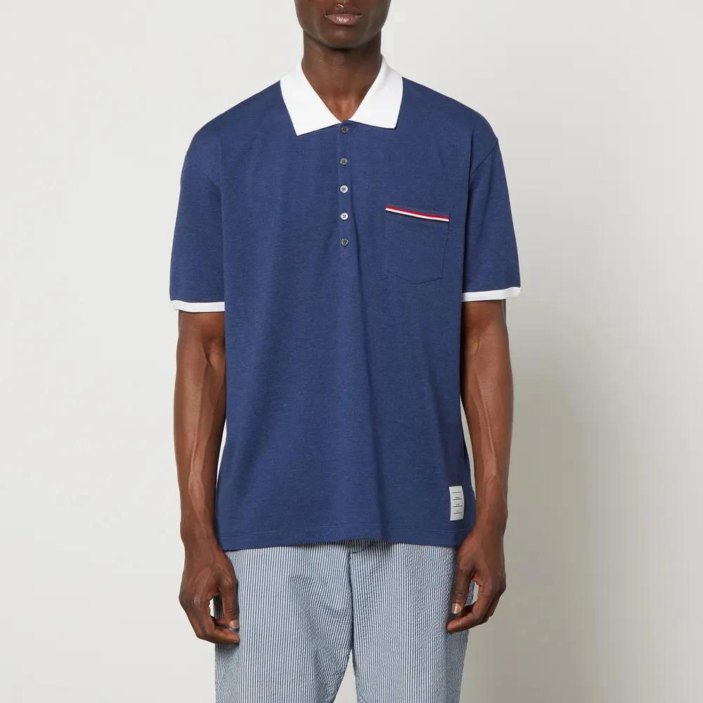 商品Thom Browne|Thom Browne Oversized Cotton-Jersey Polo Shirt,价格¥5765,第1张图片