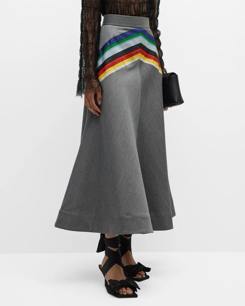 商品Rosie Assoulin|Chevron A-Line Midi Skirt,价格¥2887,第1张图片