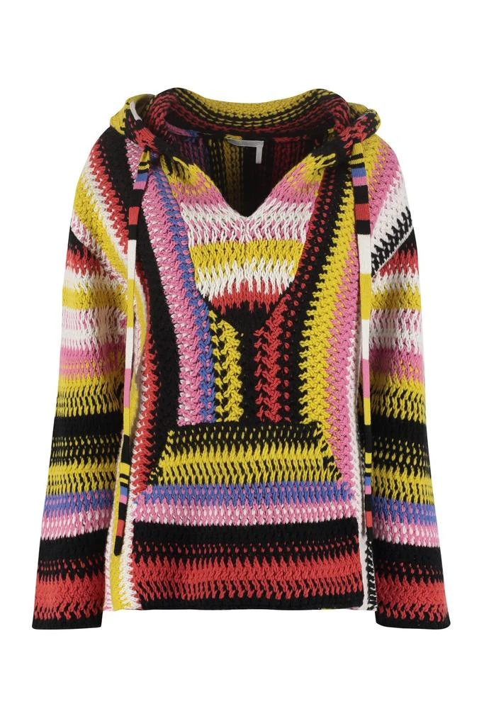 商品Chloé|Chloé Colour Block Knit Hoodie,价格¥8861,第1张图片