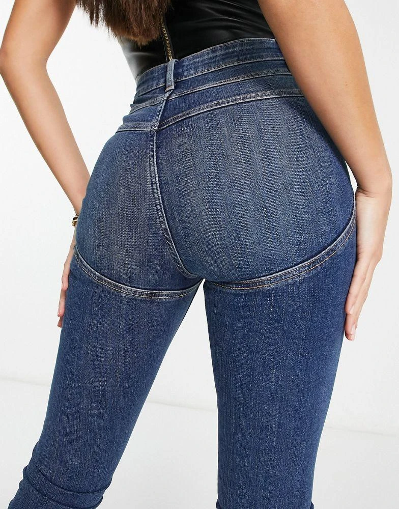 商品ASOS|ASOS DESIGN Tall high rise 'lift and contour' stretch skinny jeans in dark blue,价格¥172,第3张图片详细描述