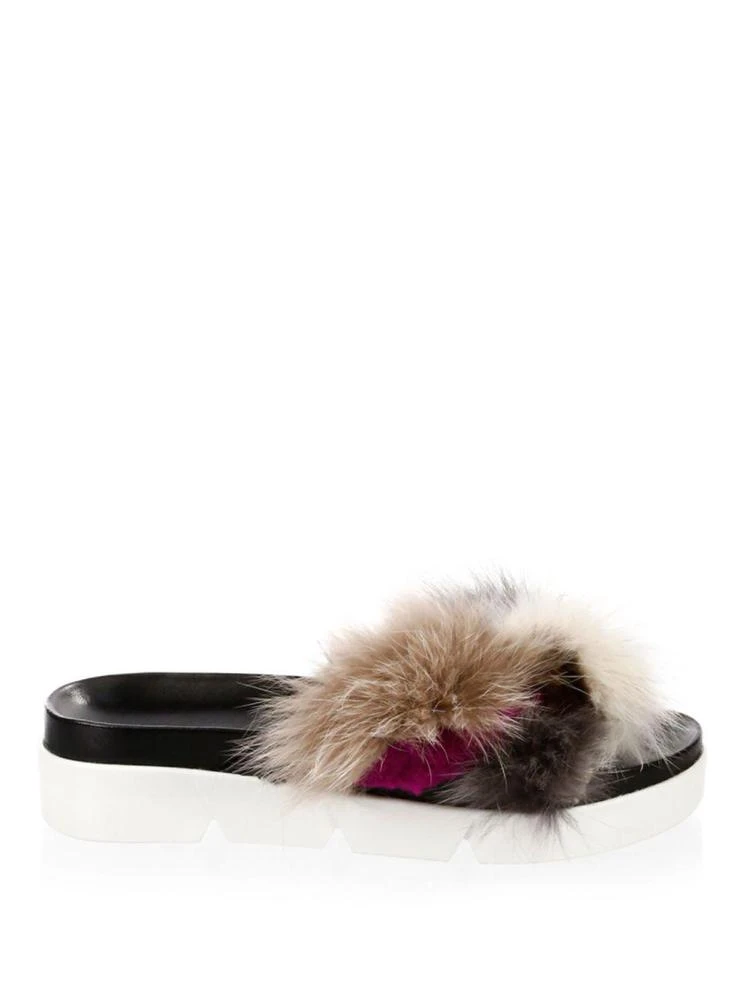 商品Stuart Weitzman|Fox Fur Leather Sandals,价格¥1494,第5张图片详细描述