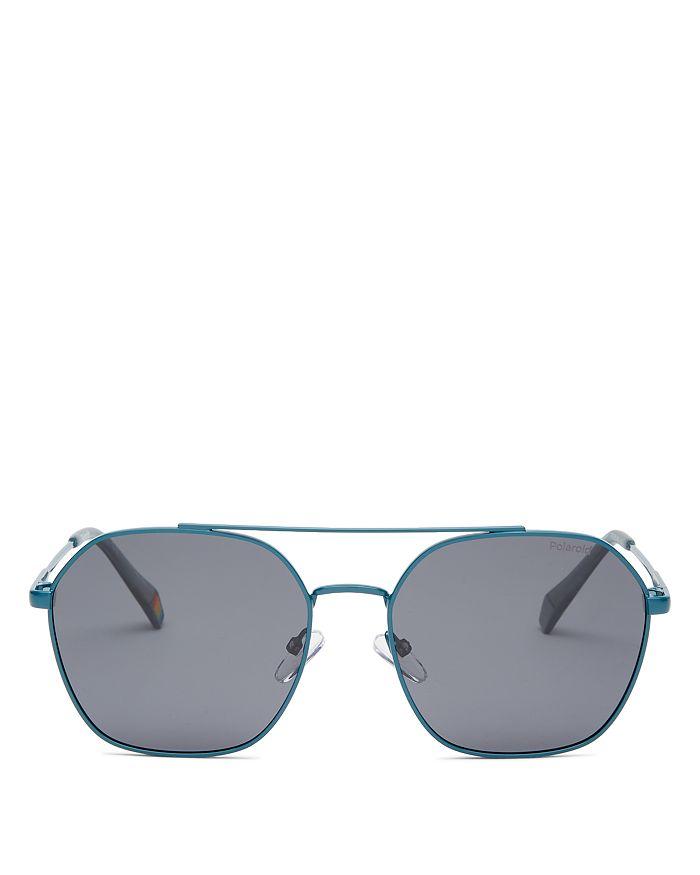 Unisex Polarized Brow Bar Aviator Sunglasses, 57mm商品第1张图片规格展示