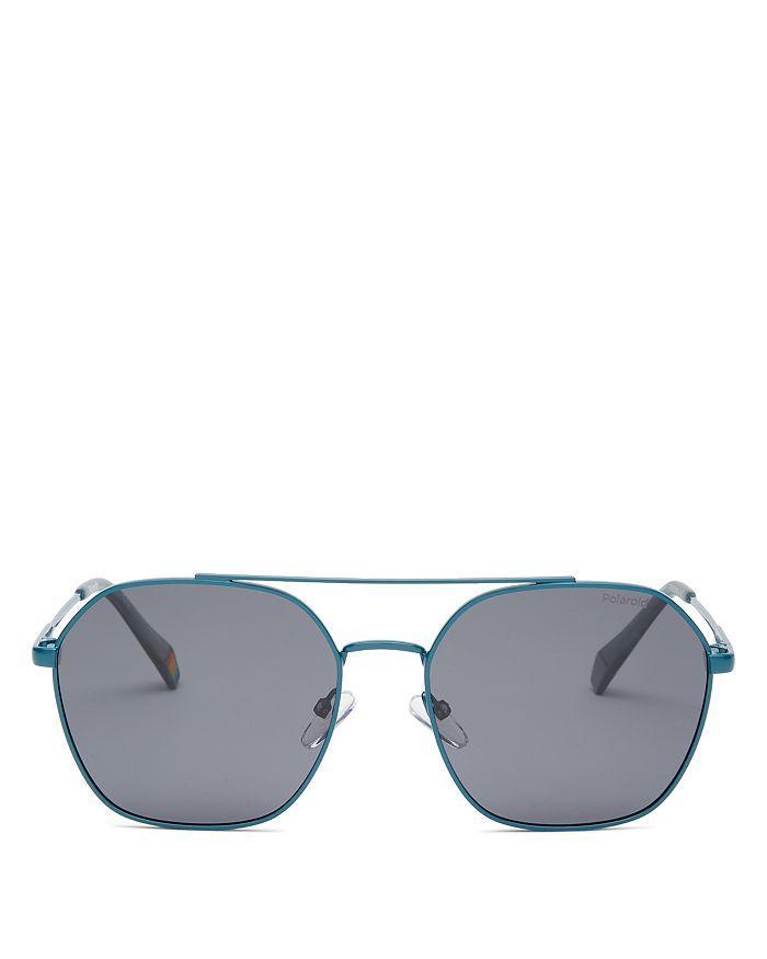 商品Polaroid|Unisex Polarized Brow Bar Aviator Sunglasses, 57mm,价格¥544,第1张图片