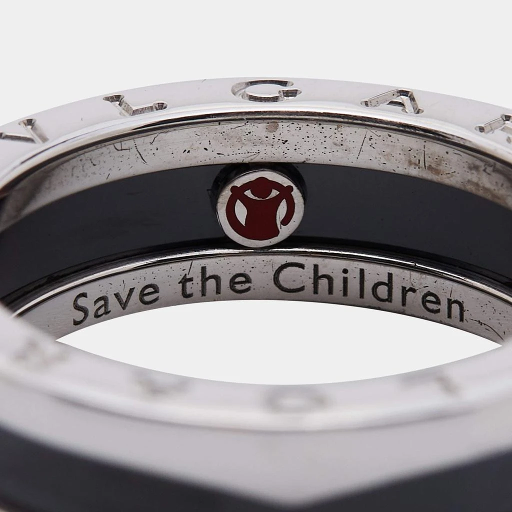 Bvlgari B-zero1 Save the Children Ceramic Sterling Silver Band Ring Size 57 商品