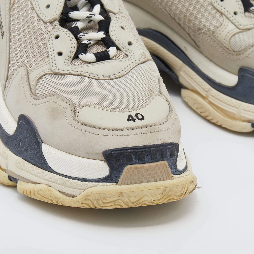Balenciaga Beige/Black Leather And Mesh Triple S Trainer Sneakers Size 40 商品