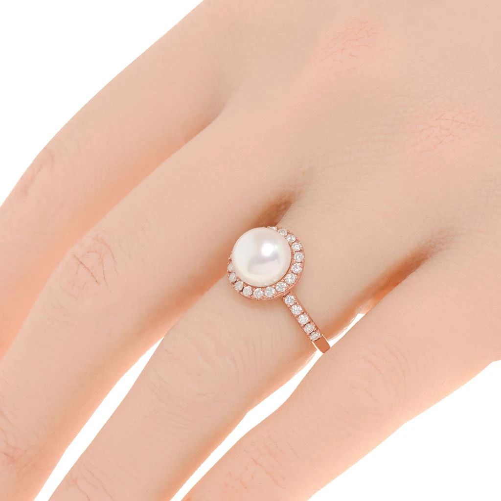 商品Mimi Milano|Mimi Milano Happy 18K Rose Gold Cultured Pearl 8.5mm And Diamond Band Ring Sz. 6.75 ALM307R1B-53,价格¥5528,第2张图片详细描述