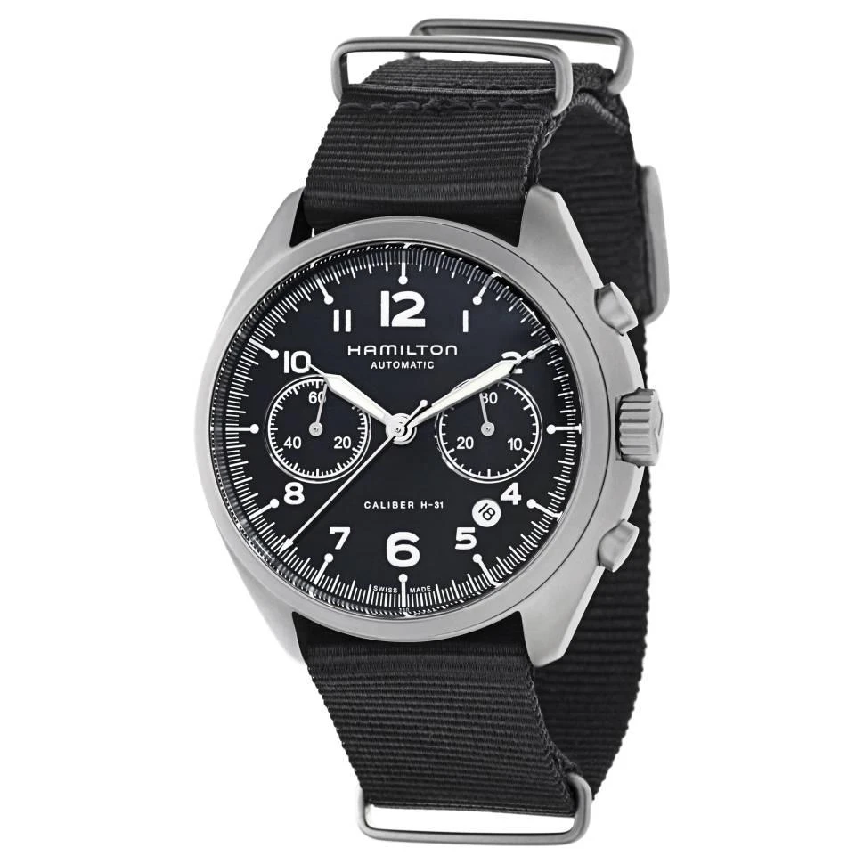 商品Hamilton|Khaki Aviation Pilot Pioneer Auto Chrono 男士手表,价格¥6154,第1张图片