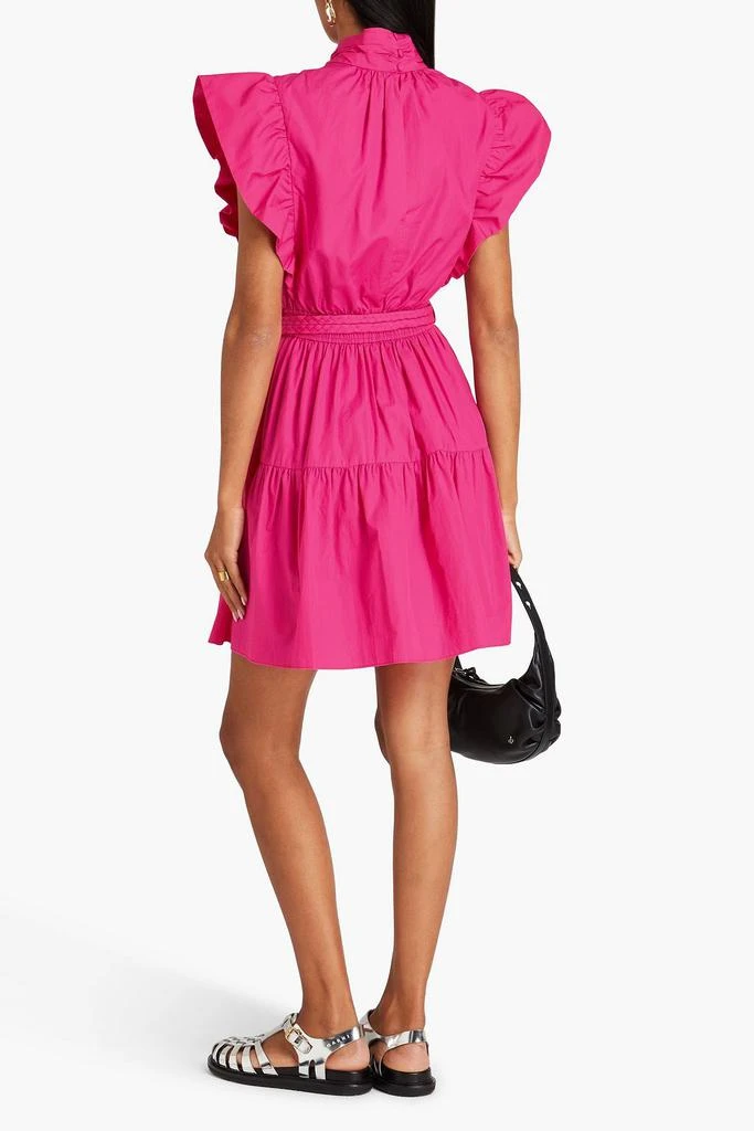 商品Derek Lam|Finn belted ruffled cotton-poplin mini dress,价格¥848,第3张图片详细描述