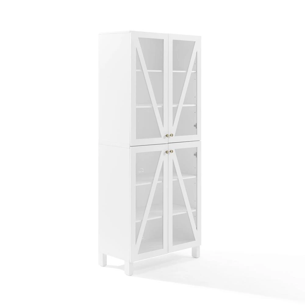 商品Crosley|Cassai Tall Storage Pantry White - 2 Stackable Pantries,价格¥3883,第1张图片