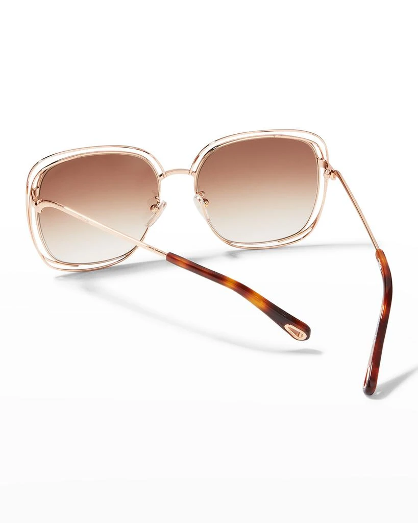 商品Chloé|Cutout Square Metal Sunglasses,价格¥1714,第2张图片详细描述