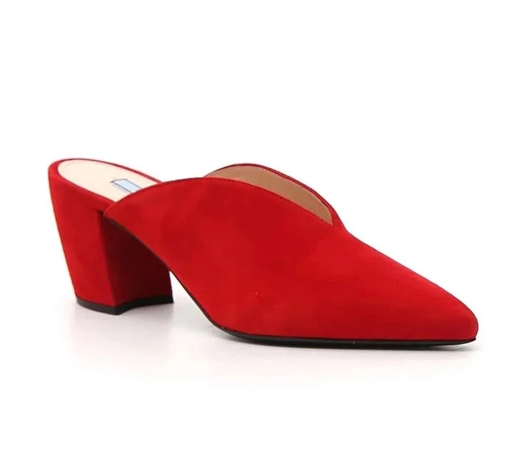 商品Prada|Prada 普拉达 女士红色包脚高跟拖鞋 1S618L-008-F0011,价格¥4356,第1张图片