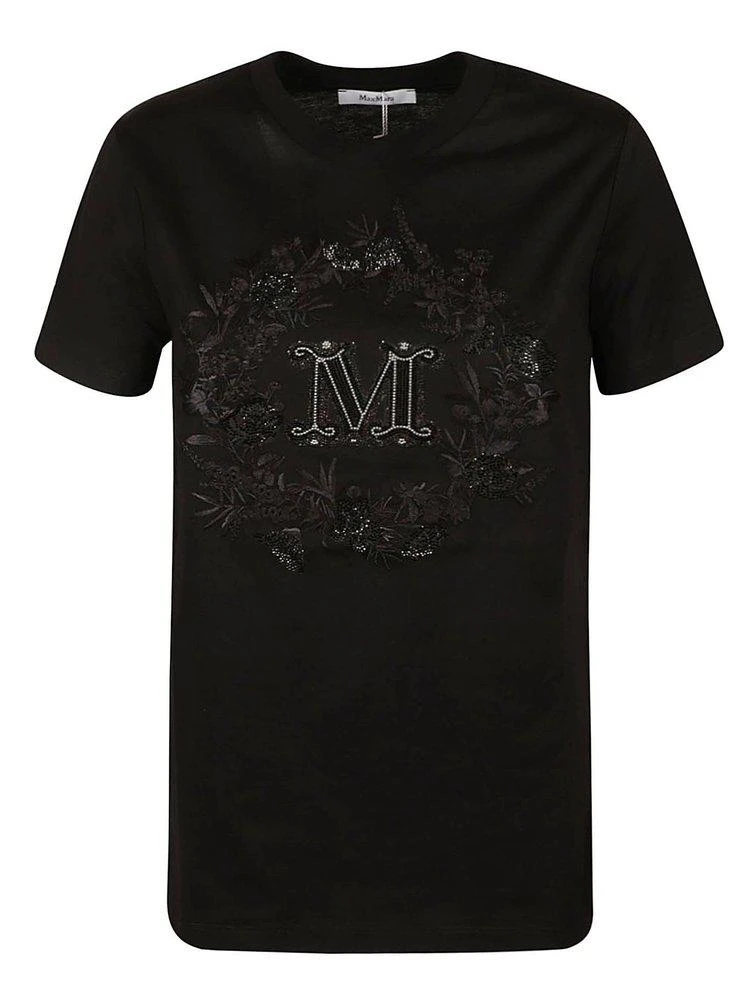 商品Max Mara|Max Mara Logo Embroidered Crewneck T-Shirt,价格¥1452,第1张图片
