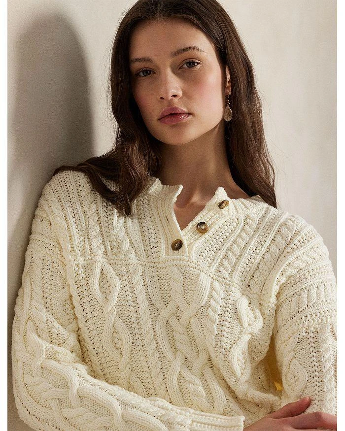 商品Ralph Lauren|Aran Knit Cotton Henley Sweater,价格¥1803,第4张图片详细描述