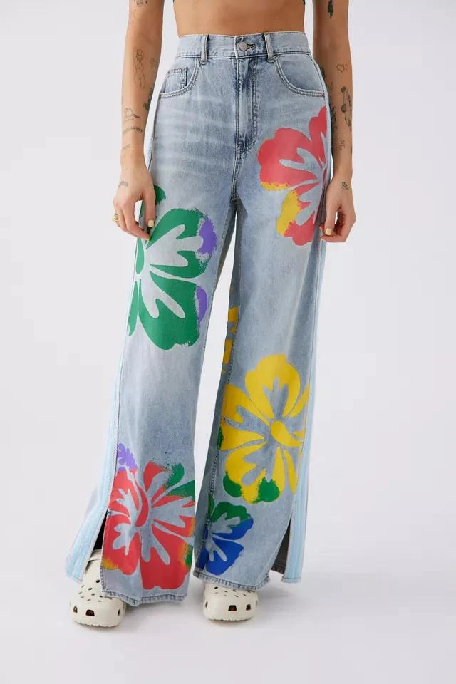 商品BDG|BDG Skater Baggy Jean - Hibiscus Print,价格¥227,第2张图片详细描述