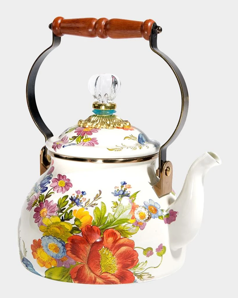 商品MacKenzie-Childs|Flower Market White Two-Quart Tea Kettle,价格¥1250,第1张图片
