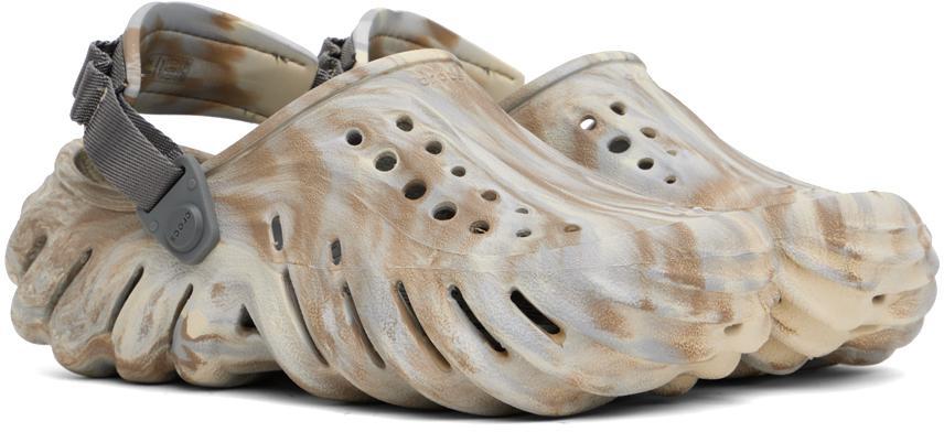 商品Crocs|Off-White & Beige Echo Marbled Clogs,价格¥590,第6张图片详细描述