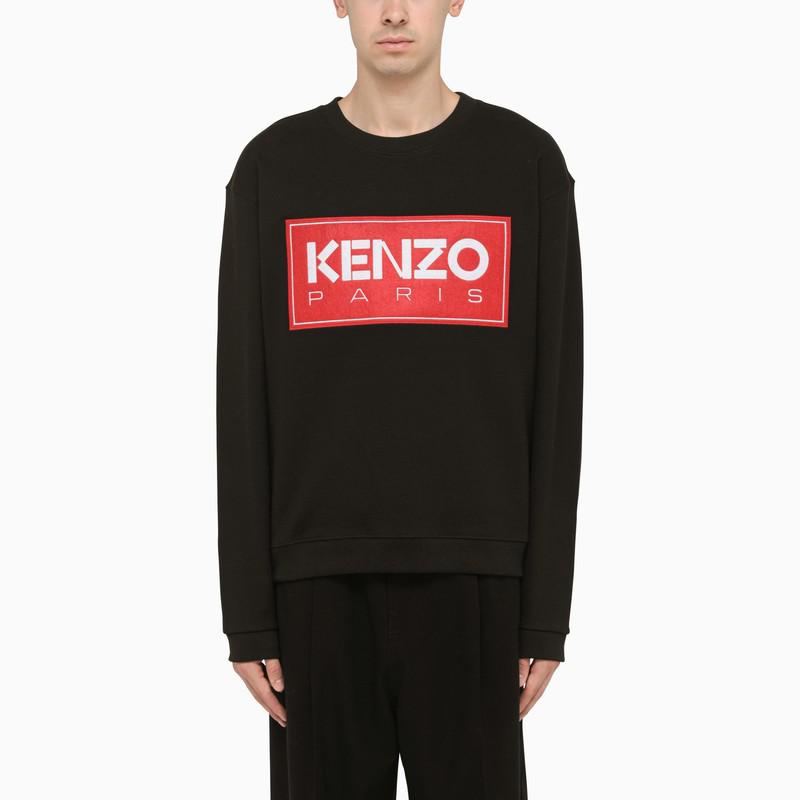 Black and red crew neck sweater with logo商品第1张图片规格展示