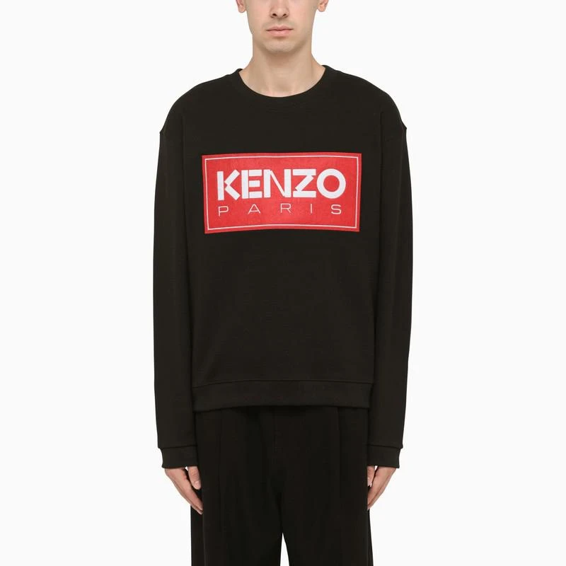 商品Kenzo|Black and red crew neck sweater with logo,价格¥983,第1张图片