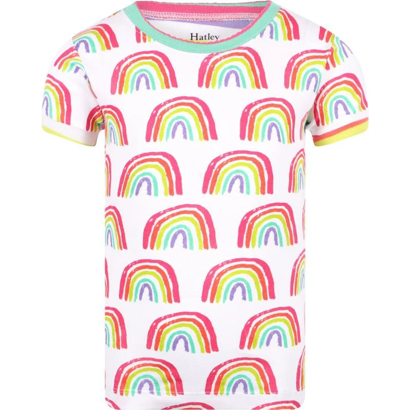 商品Hatley|Pretty rainbows organic pajama set in white,价格¥402,第2张图片详细描述