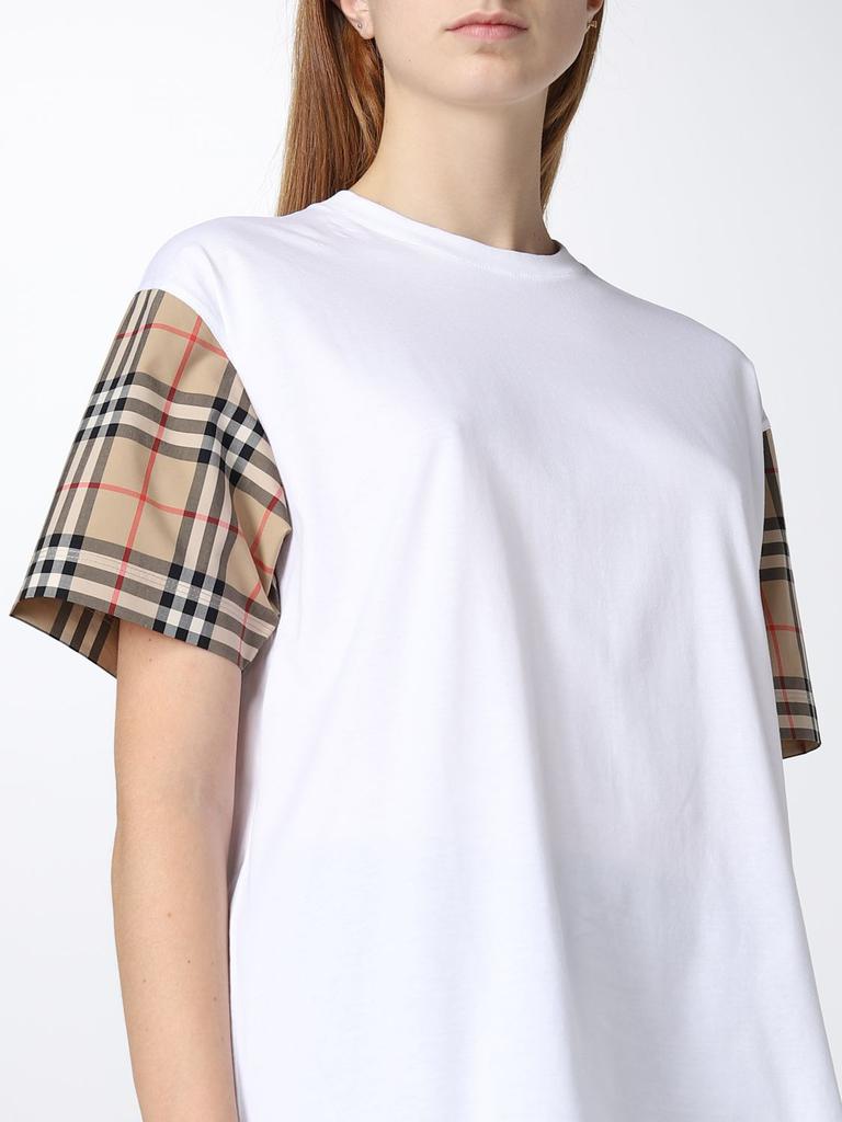 Burberry oversize cotton t-shirt with check sleeves商品第5张图片规格展示