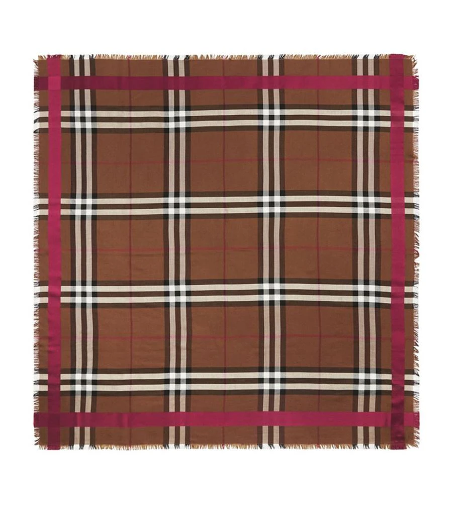 商品Burberry|Wool-Silk Check Scarf,价格¥4686,第4张图片详细描述