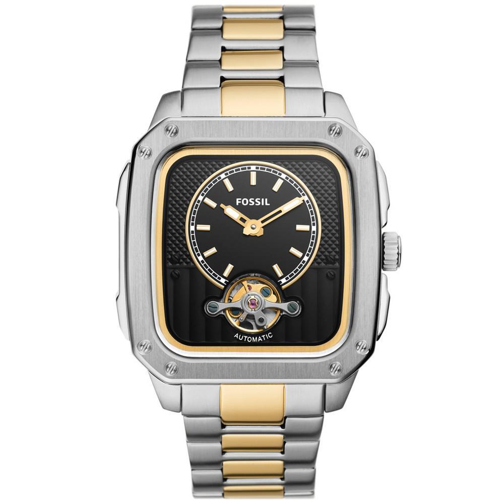 商品Fossil|Men's Inscription Automatic Two-Tone Stainless Steel Bracelet Watch, 42mm,价格¥1889,第1张图片