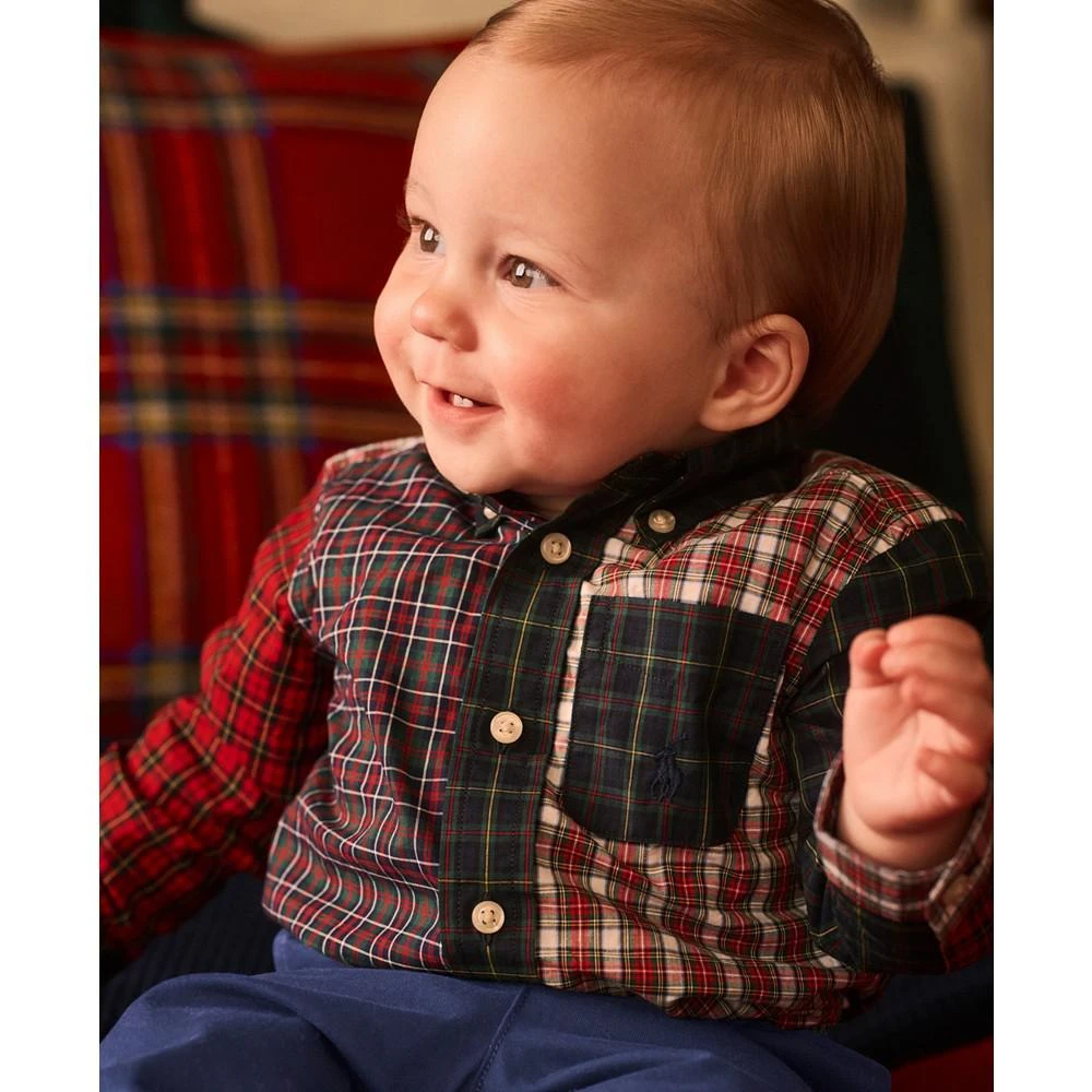 商品Ralph Lauren|Baby Boys Plaid Fun Shirt and Stretch Chino Pant Set,价格¥224,第1张图片