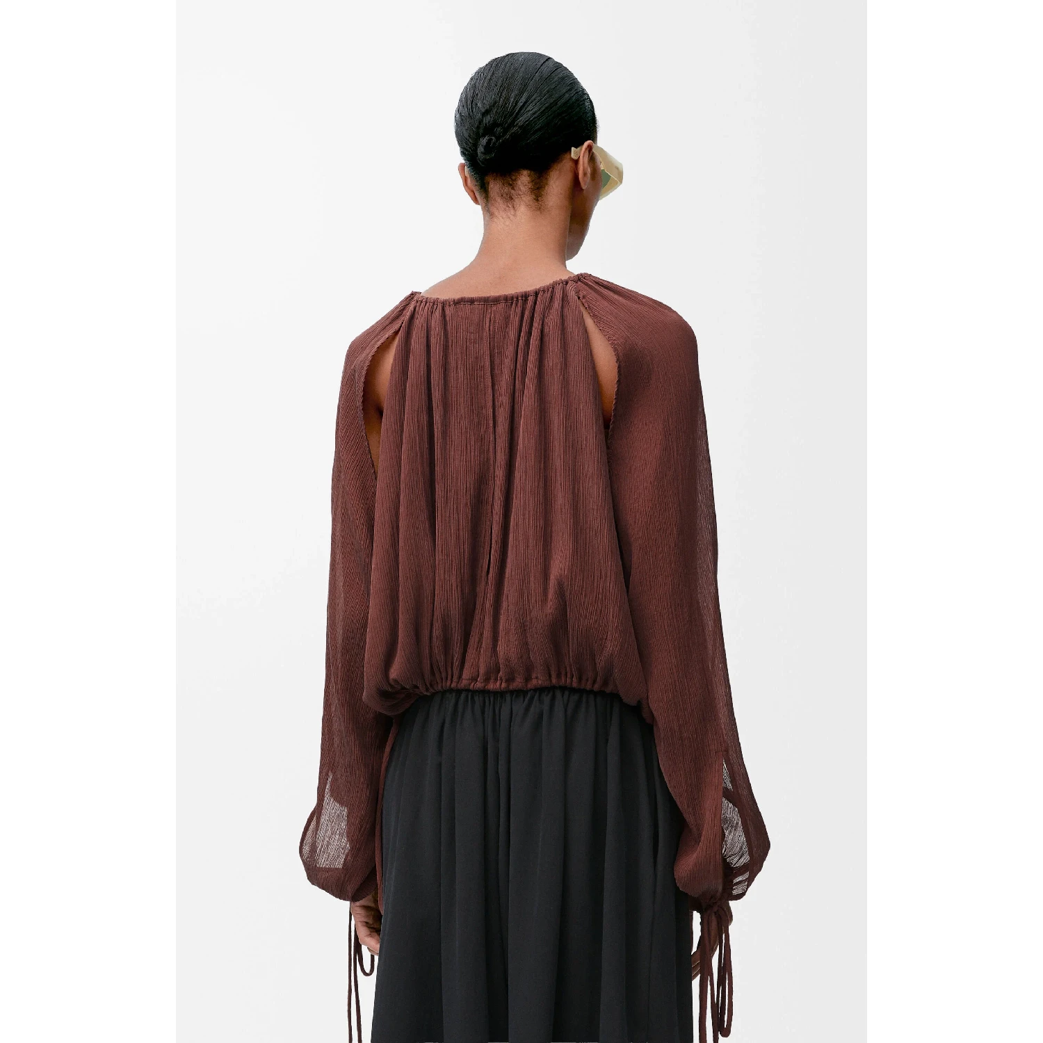 【预售】 罗意威 25春夏 女士 长袖衬衫 Blouse en coton et soie S616Y05X41-5539  商品