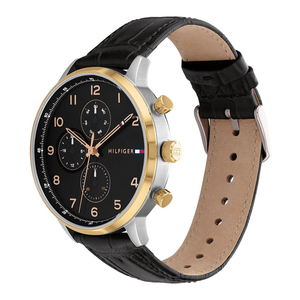 商品Tommy Hilfiger|Men's Black Leather Strap Watch 44mm,价格¥1240,第2张图片详细描述