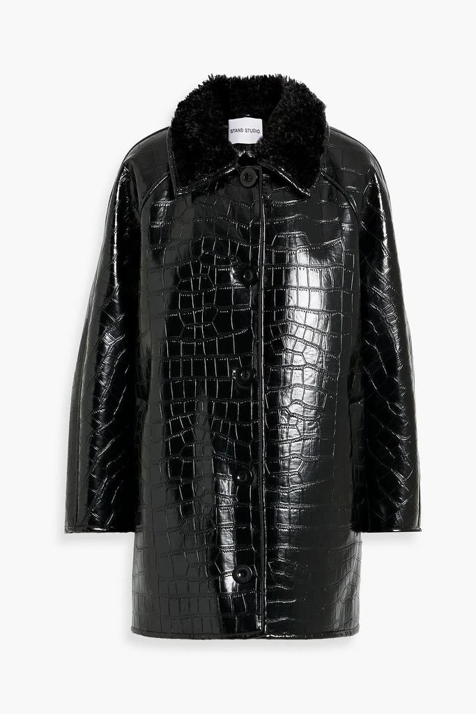 商品STAND STUDIO|Amira faux croc-effect leather coat,价格¥1308,第1张图片