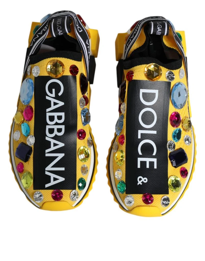 商品Dolce & Gabbana|Dolce & Gabbana Yellow Sorrento Crystals Low Top Sneakers Shoes,价格¥4116,第3张图片详细描述