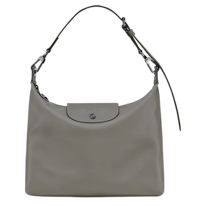 商品Longchamp|珑骧 LE PLIAGE XTRA 牛皮hobo月牙腋下包手提包单肩包 中号 灰色,价格¥4439,第1张图片