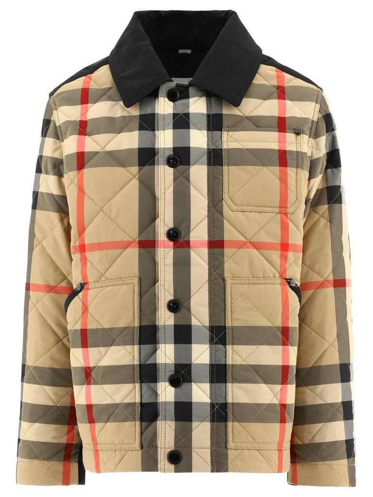 商品Burberry|Burberry Logo Applique Check Jacket,价格¥2821,第1张图片