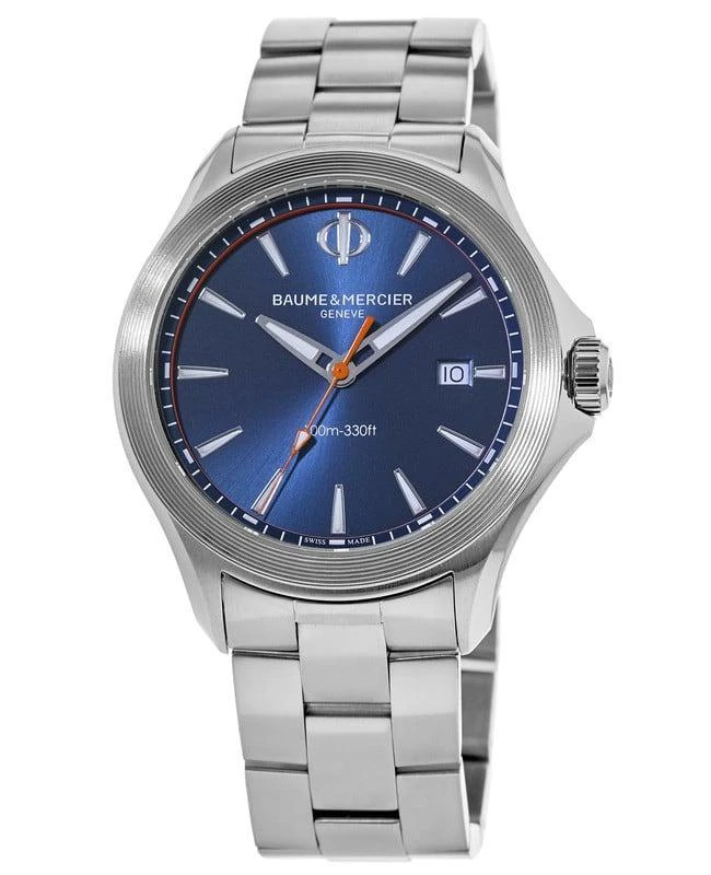 商品Baume & Mercier|Baume & Mercier Clifton Club Quartz Blue Dial Stainless Steel Men's Watch 10413,价格¥7796,第1张图片