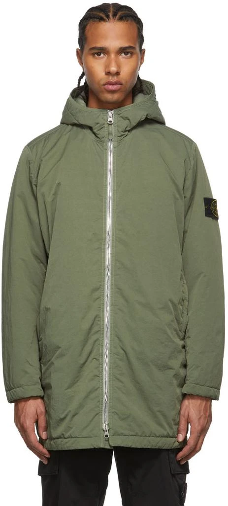 商品Stone Island|Green Taffeta Hyper Dense Coat,价格¥6036,第1张图片