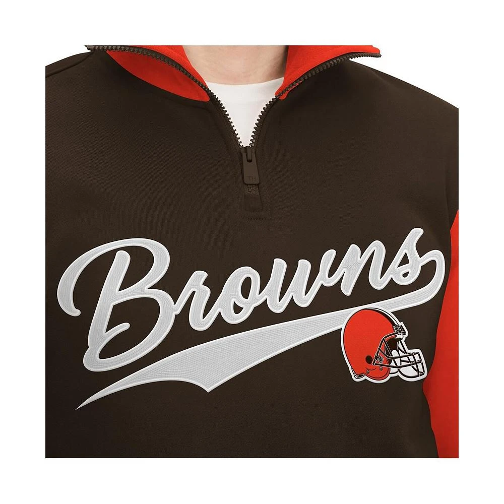 商品Tommy Hilfiger|Men's Brown, Orange Cleveland Browns Aiden Quarter-Zip Top,价格¥603,第2张图片详细描述