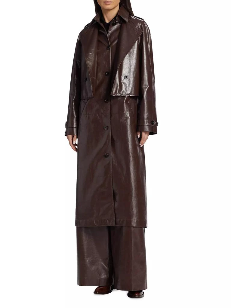 商品ROSETTA GETTY|Double Layer Leather Trench Coat,价格¥35245,第3张图片详细描述