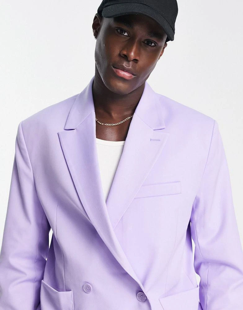 商品Bershka|Bershka two button blazer in lilac,价格¥322,第4张图片详细描述