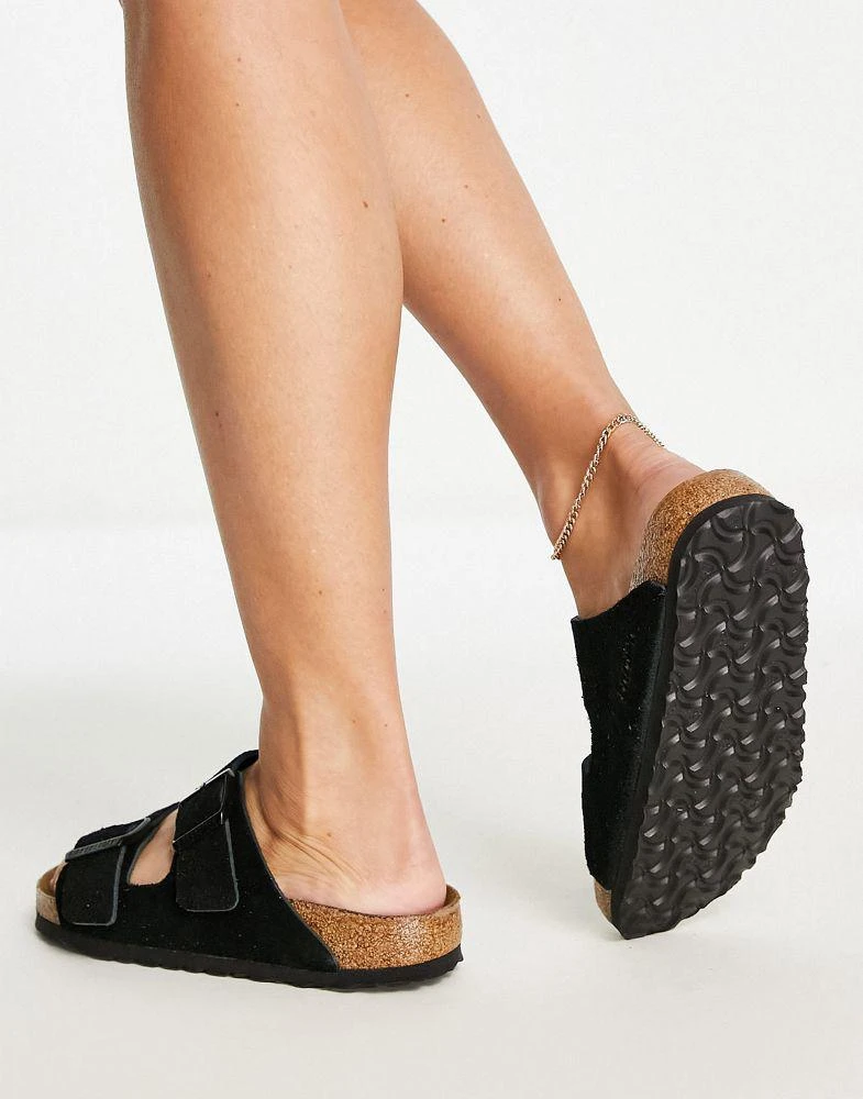 商品Birkenstock|Birkenstock Arizona suede flat sandals in black,价格¥1192,第4张图片详细描述