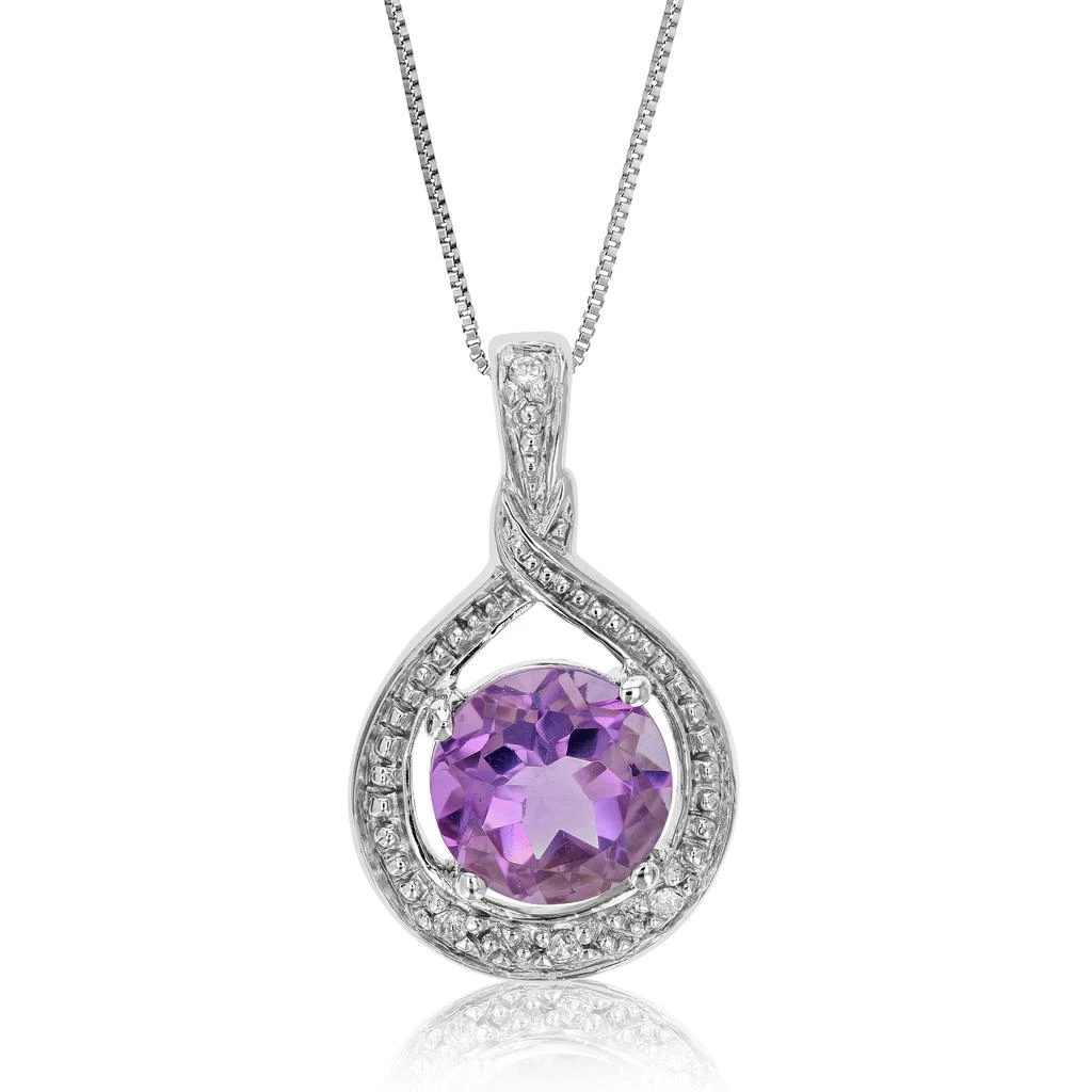 商品Vir Jewels|1.25 cttw Purple Amethyst Pendant Necklace .925 Sterling Silver 7 MM Round,价格¥402,第1张图片