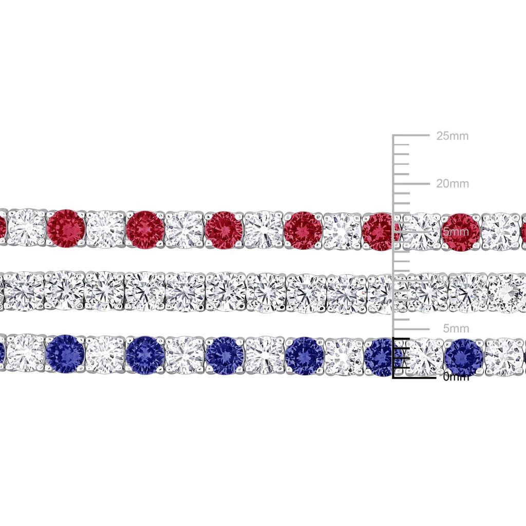 商品Mimi & Max|43ct TGW Created Ruby Created Blue White Sapphire Tennis Bracelet 3-Piece Set,价格¥1112,第3张图片详细描述