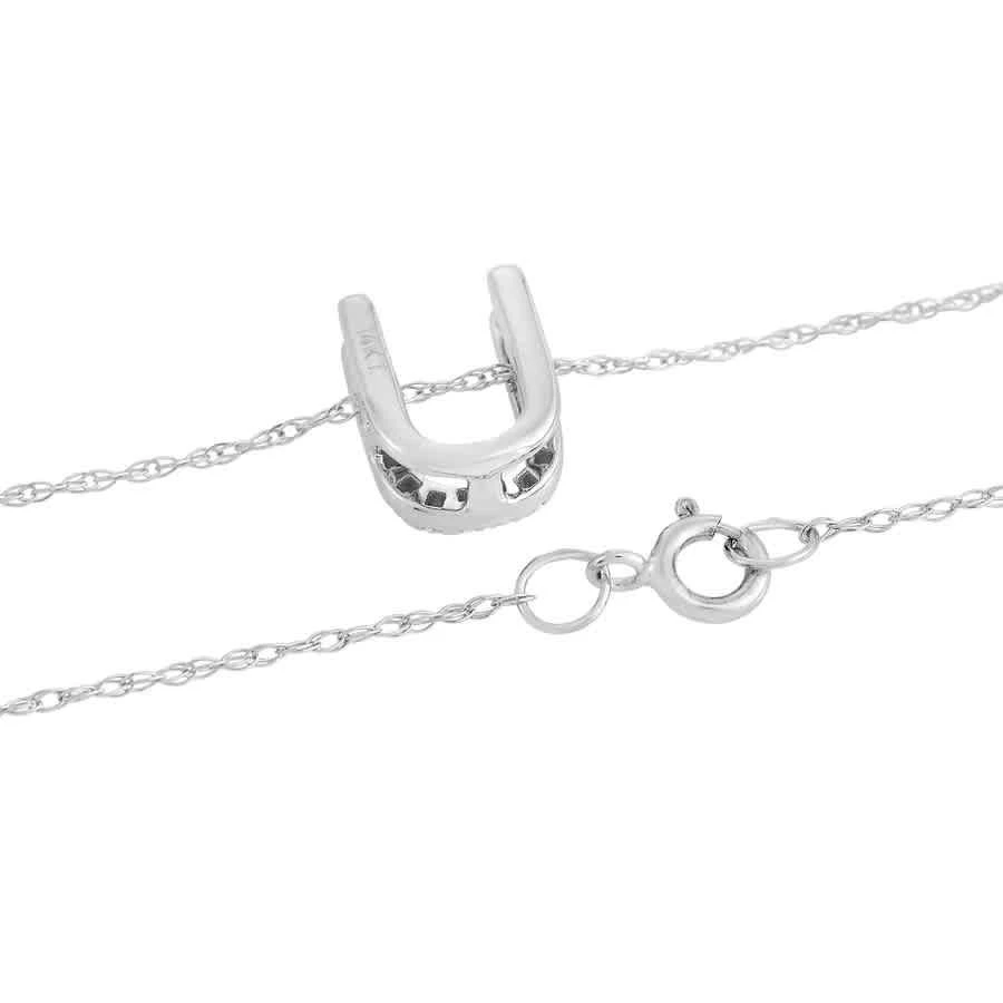 商品LB Exclusive|14K White Gold 0.10 ct Diamond Initial  x2018 U x2019  Necklace,价格¥1671,第3张图片详细描述